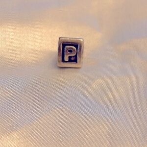 Pandora Alpha P Retired Sterling Silver Bead